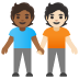 🧑🏾‍🤝‍🧑🏻 people holding hands: medium-dark skin tone, light skin tone display on Google